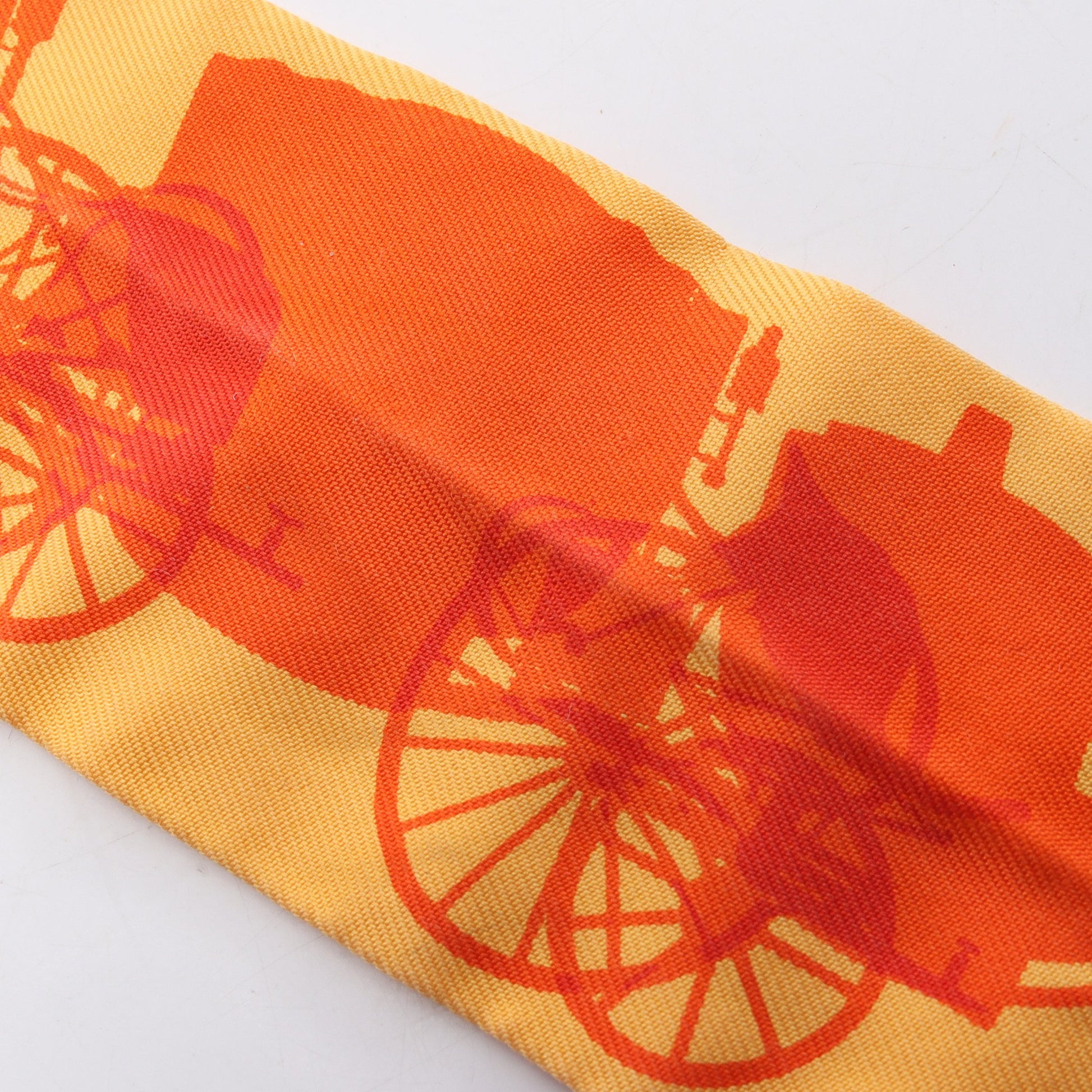 ツイリー Rayons X リボン リボン スカーフ シルク オレンジ イエロー エルメス 財布・小物 HERMES