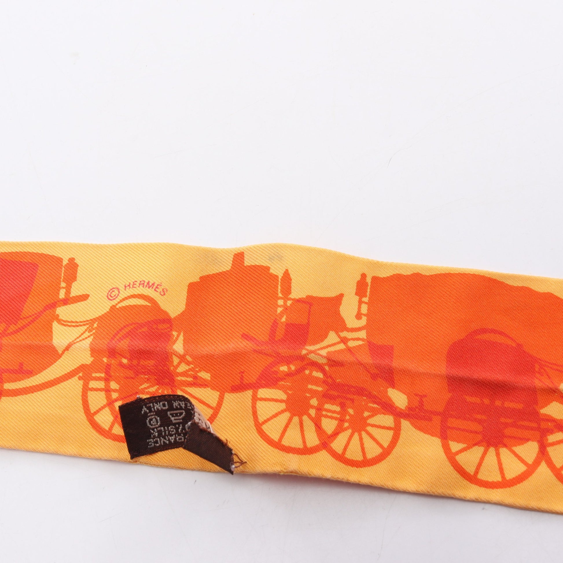 ツイリー Rayons X リボン リボン スカーフ シルク オレンジ イエロー エルメス 財布・小物 HERMES