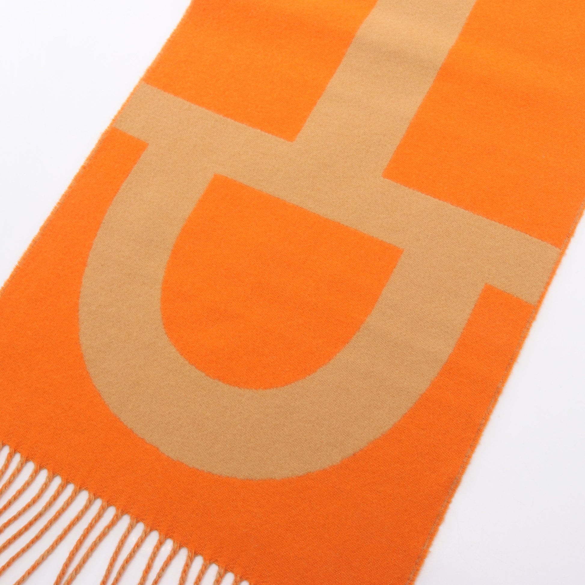 グランモール マフラー カシミヤ ベージュ オレンジ エルメス 財布・小物 HERMES