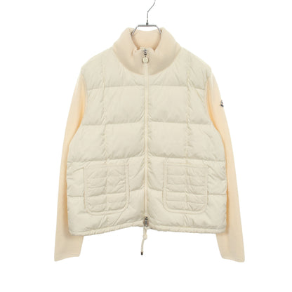 ニット切替 ダウンジャケット ナイロン ウール オフホワイト モンクレール アウター MONCLER