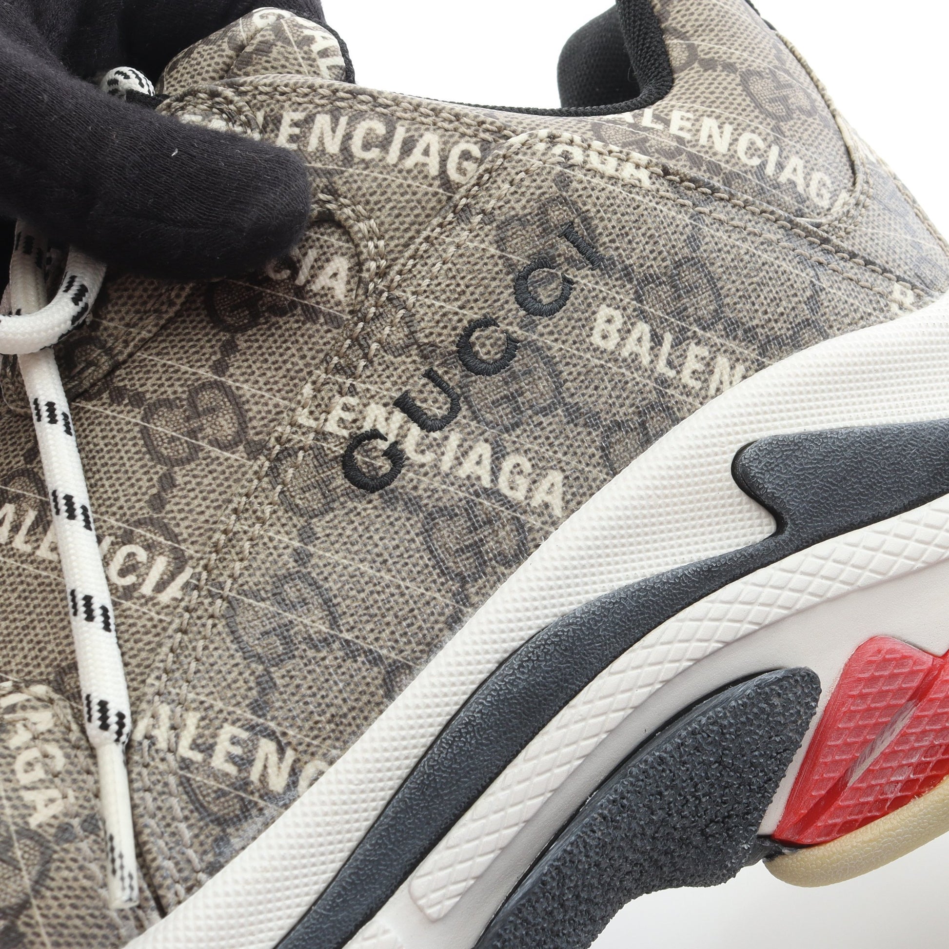 GUCCI × BALENCIAGA ザ ハッカー プロジェクト TRIPLE S トリプルS GGスプリーム スニーカー PVC ベージュ マルチカラー グッチ シューズ GUCCI