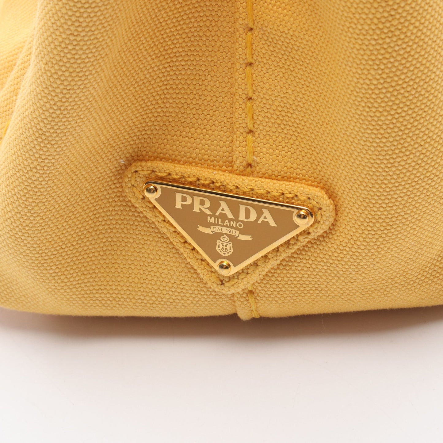 CANAPA カナパ ミニ ハンドバッグ トートバッグ キャンバス イエロー プラダ バッグ PRADA