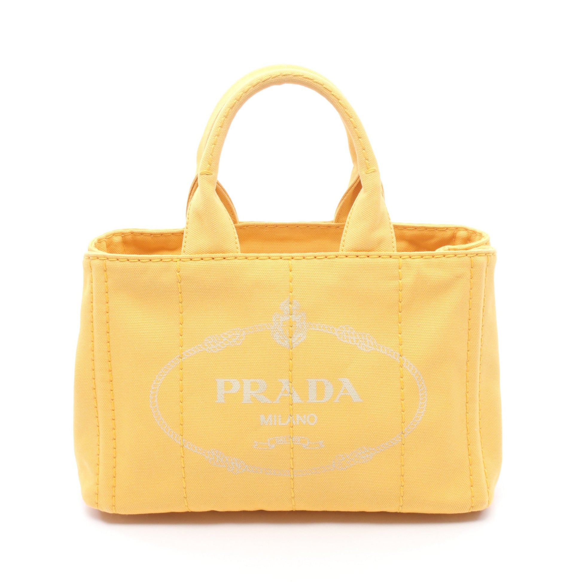 CANAPA カナパ ミニ ハンドバッグ トートバッグ キャンバス イエロー プラダ バッグ PRADA