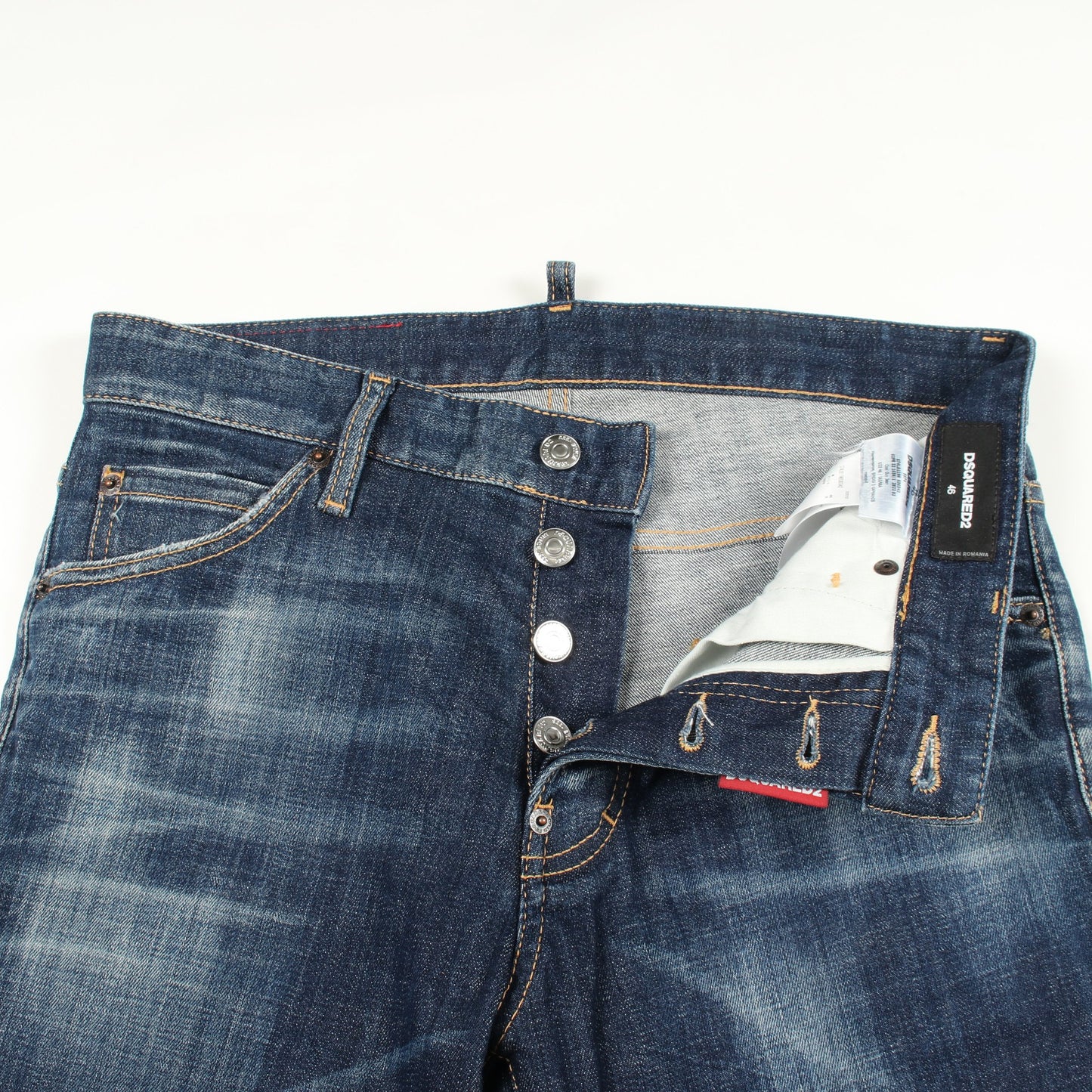 Cool Guy Jean ボタンフライ ダメージ加工 デニムパンツ コットン ブルー ディースクエアード ボトムス DSQUARED2