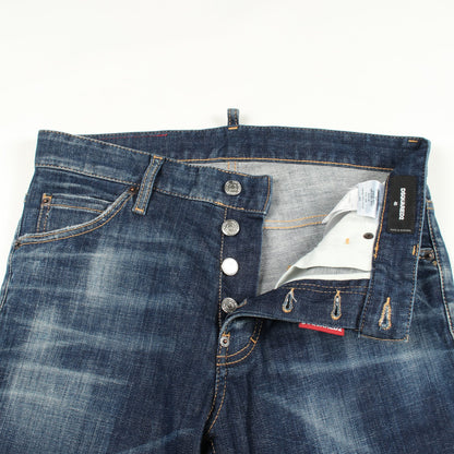 Cool Guy Jean ボタンフライ ダメージ加工 デニムパンツ コットン ブルー ディースクエアード ボトムス DSQUARED2