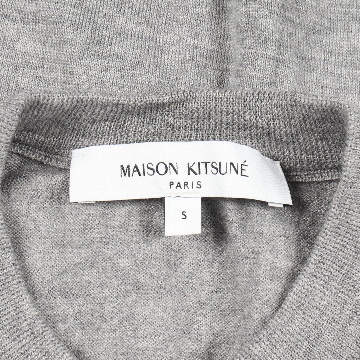FOXパッチ レギュラー カーディガン ウール グレー メゾンキツネ トップス MAISON KITSUNE