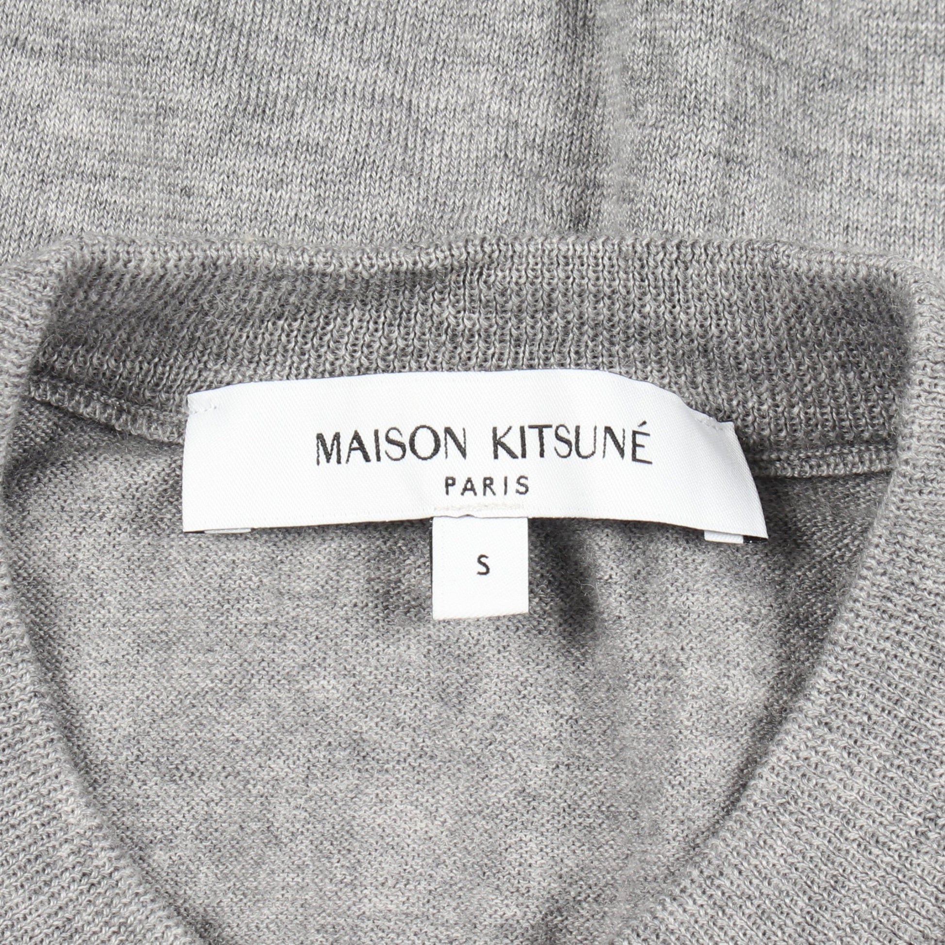 FOXパッチ レギュラー カーディガン ウール グレー メゾンキツネ トップス MAISON KITSUNE