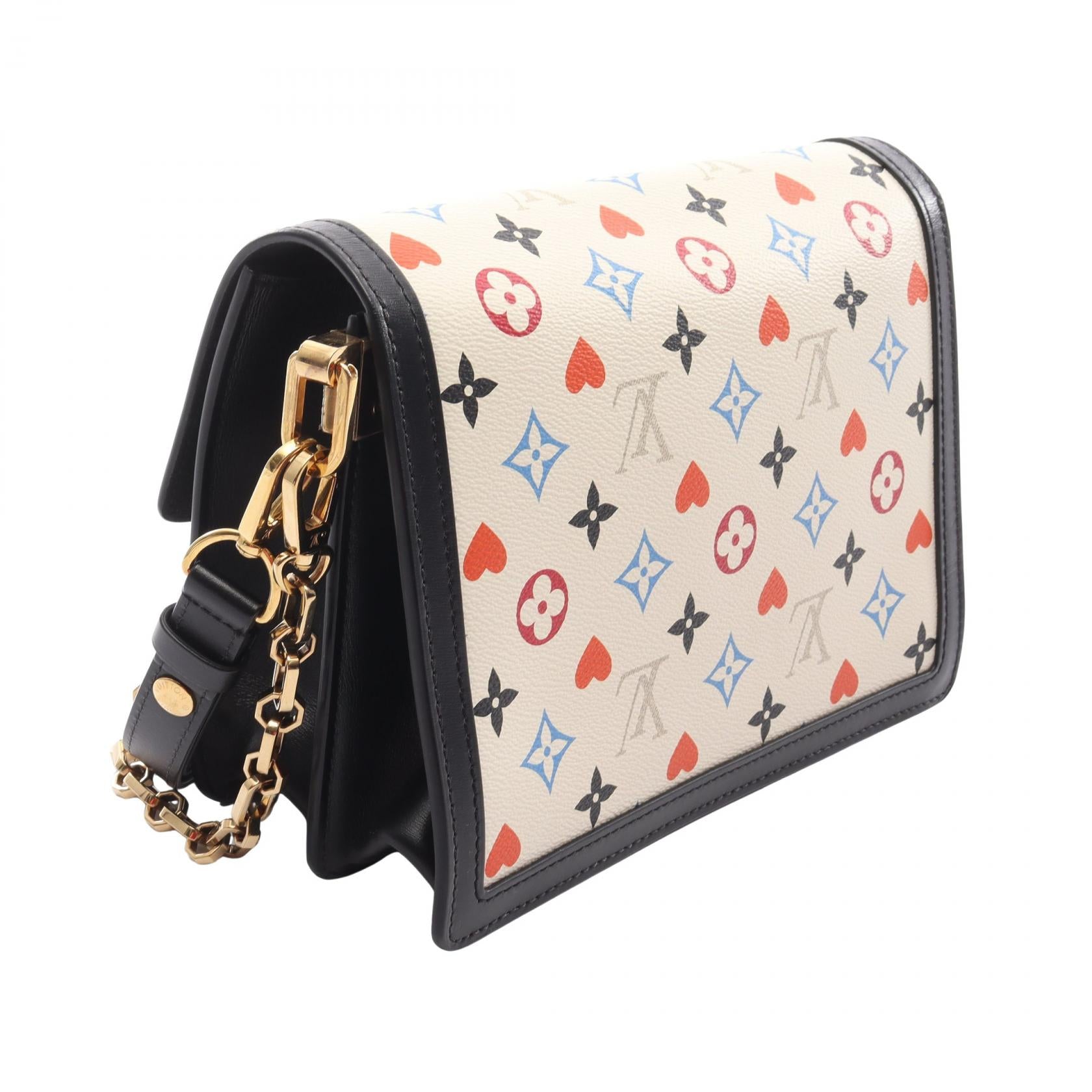 ドーフィーヌMM モノグラム 2WAY チェーンショルダーバッグ PVC レザー オフホワイト ブラック ルイヴィトン バッグ LOUIS VUITTON
