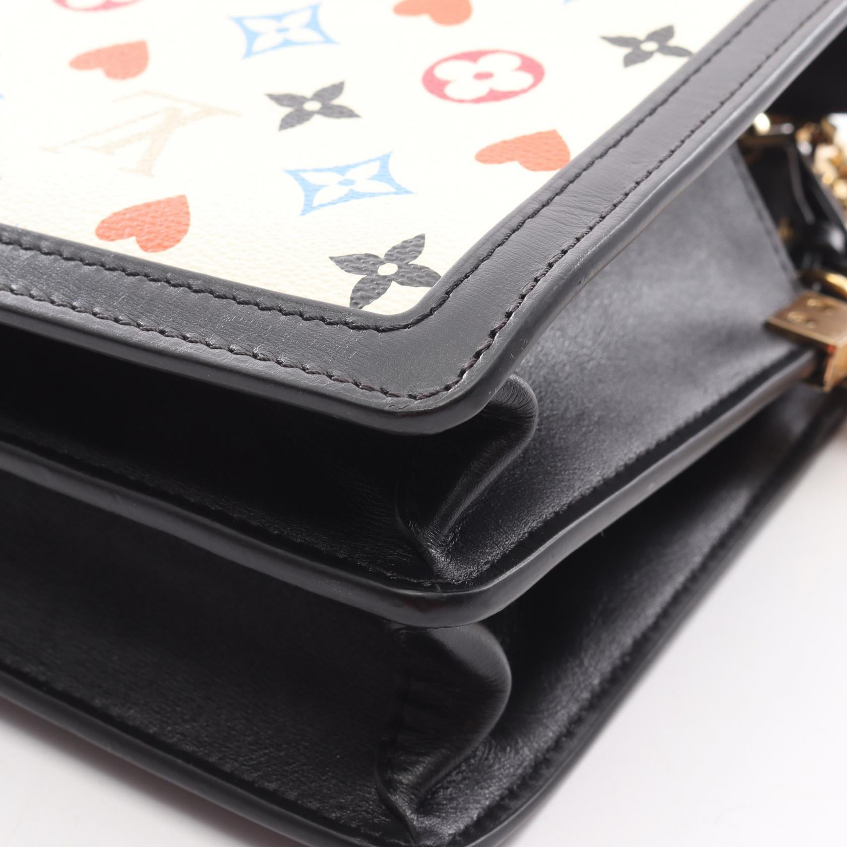 ドーフィーヌMM モノグラム 2WAY チェーンショルダーバッグ PVC レザー オフホワイト ブラック ルイヴィトン バッグ LOUIS VUITTON