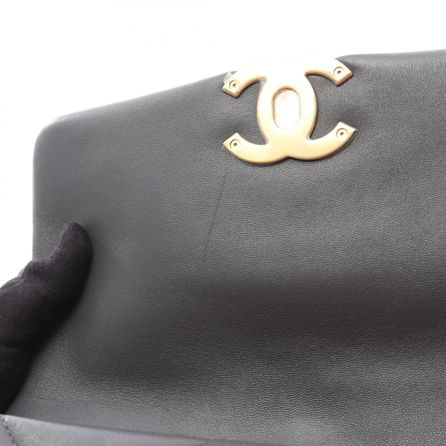 19 ディズヌフ マトラッセ コンビ金具 2WAY チェーンショルダーバッグ ラムスキン グレー シャネル バッグ CHANEL