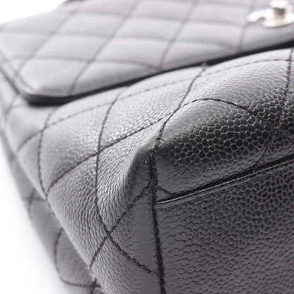 マトラッセ トップハンドル ハンドバッグ キャビアスキン ブラック シルバー金具 シャネル バッグ CHANEL