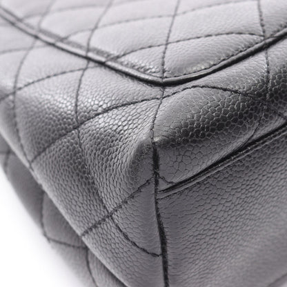 マトラッセ トップハンドル ハンドバッグ キャビアスキン ブラック シルバー金具 シャネル バッグ CHANEL