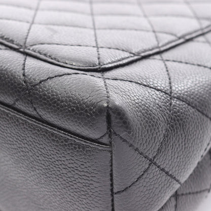 マトラッセ トップハンドル ハンドバッグ キャビアスキン ブラック シルバー金具 シャネル バッグ CHANEL