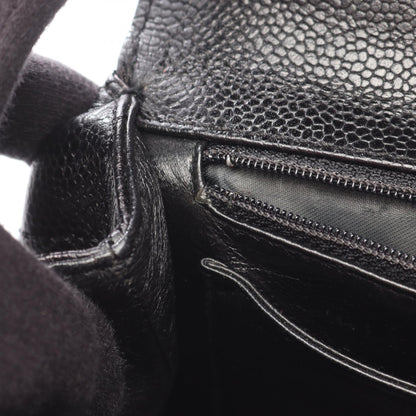 マトラッセ トップハンドル ハンドバッグ キャビアスキン ブラック シルバー金具 シャネル バッグ CHANEL