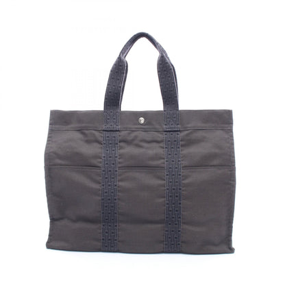 エールラインGM ハンドバッグ トートバッグ キャンバス ダークグレー シルバー金具 エルメス バッグ HERMES