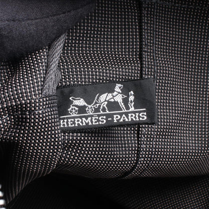 エールラインGM ハンドバッグ トートバッグ キャンバス ダークグレー シルバー金具 エルメス バッグ HERMES