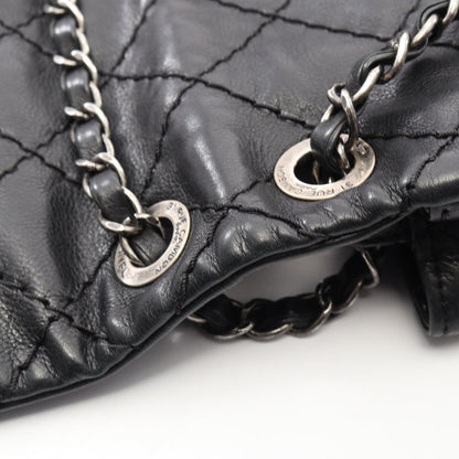 ワイルドステッチ チェーンショルダーバッグ レザー ブラック シルバー金具 シャネル バッグ CHANEL