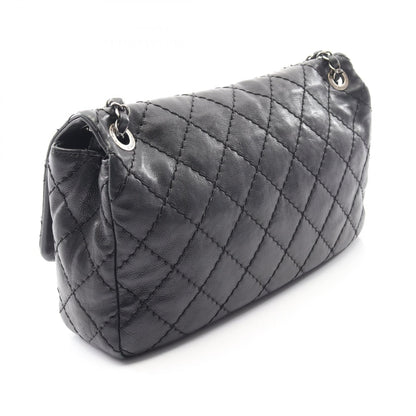 ワイルドステッチ チェーンショルダーバッグ レザー ブラック シルバー金具 シャネル バッグ CHANEL