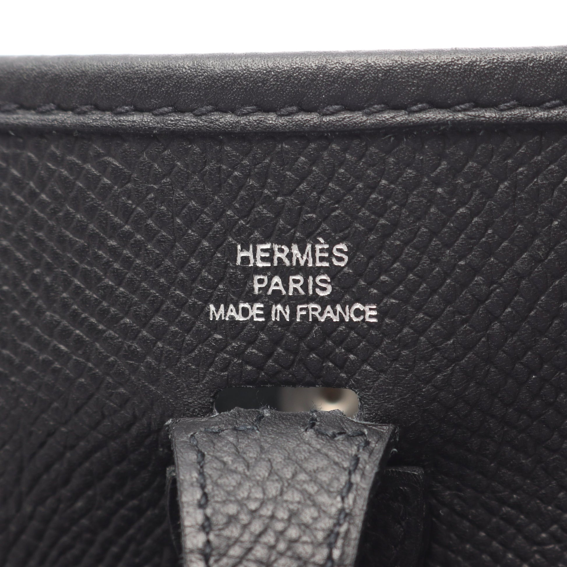 エヴリンTPM ショルダーバッグ ヴォーエプソン ブラック シルバー金具 □L刻印 エルメス バッグ HERMES