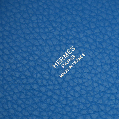 ピコタンロックPM ブルーイドラ ハンドバッグ トリヨンクレマンス ブルー シルバー金具 □P刻印 エルメス バッグ HERMES