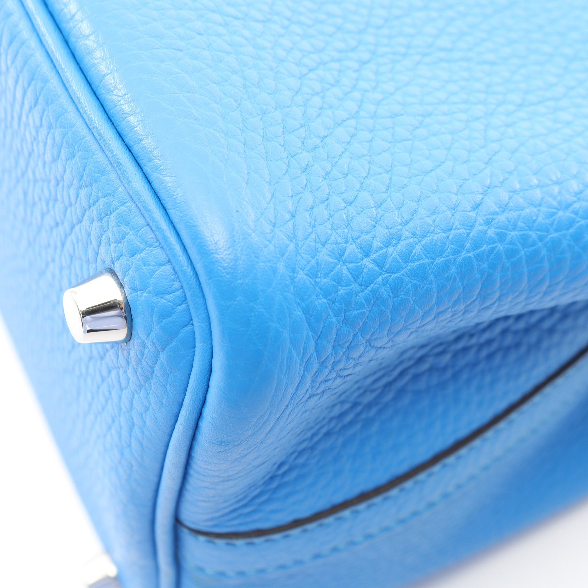 ピコタンロックPM ブルーイドラ ハンドバッグ トリヨンクレマンス ブルー シルバー金具 □P刻印 エルメス バッグ HERMES