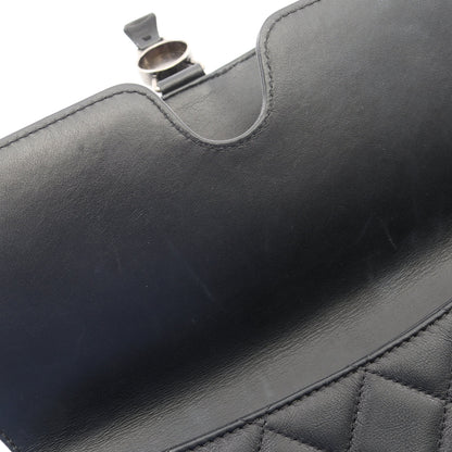 マトラッセ チェーンショルダーバッグ ラムスキン ブラック シルバー金具 シャネル バッグ CHANEL