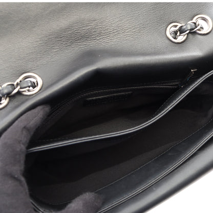 マトラッセ チェーンショルダーバッグ ラムスキン ブラック シルバー金具 シャネル バッグ CHANEL
