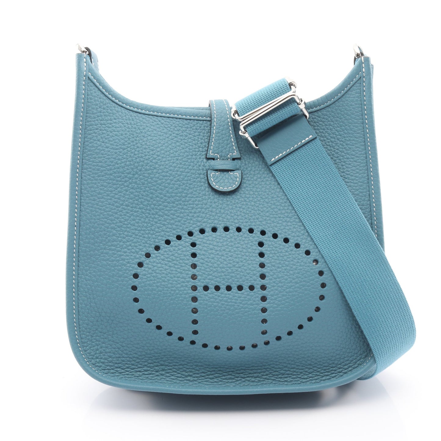 エヴリン23 ニューブルージーン ショルダーバッグ トリヨンクレマンス ライトブルー シルバー金具 G刻印 エルメス バッグ HERMES