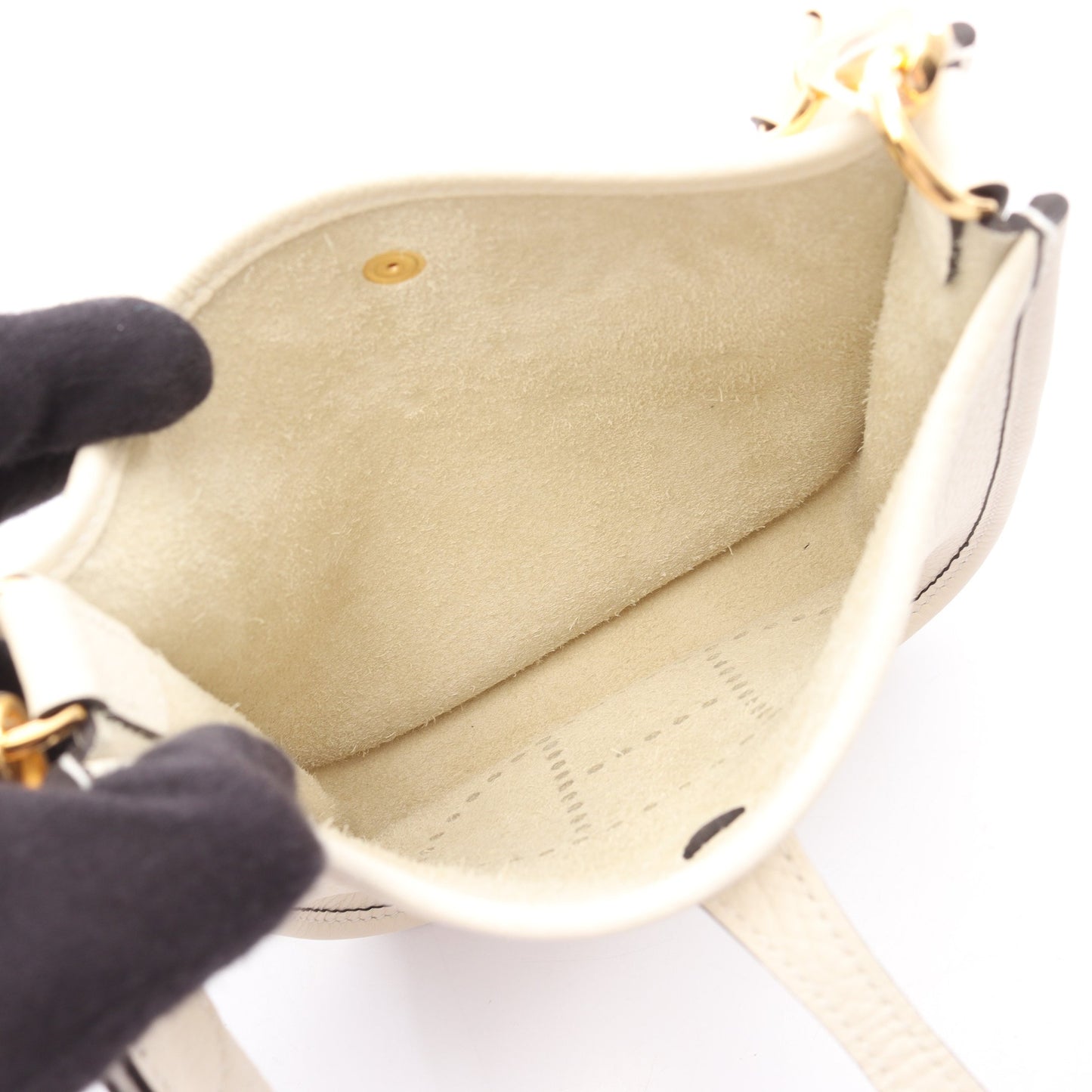 エヴリンアマゾンTPM クレーム ショルダーバッグ トリヨンクレマンス アイボリー ゴールド金具 K刻印 エルメス バッグ HERMES