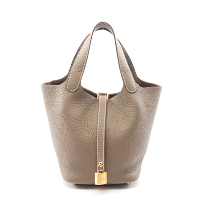 ピコタンロックPM エトゥープ ハンドバッグ トリヨンクレマンス グレーベージュ ゴールド金具 K刻印 エルメス バッグ HERMES