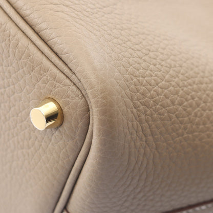 ピコタンロックPM エトゥープ ハンドバッグ トリヨンクレマンス グレーベージュ ゴールド金具 K刻印 エルメス バッグ HERMES