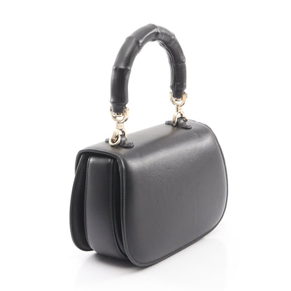 バンブー 1947 スモール 2WAY ハンドバッグ レザー ブラック グッチ バッグ GUCCI