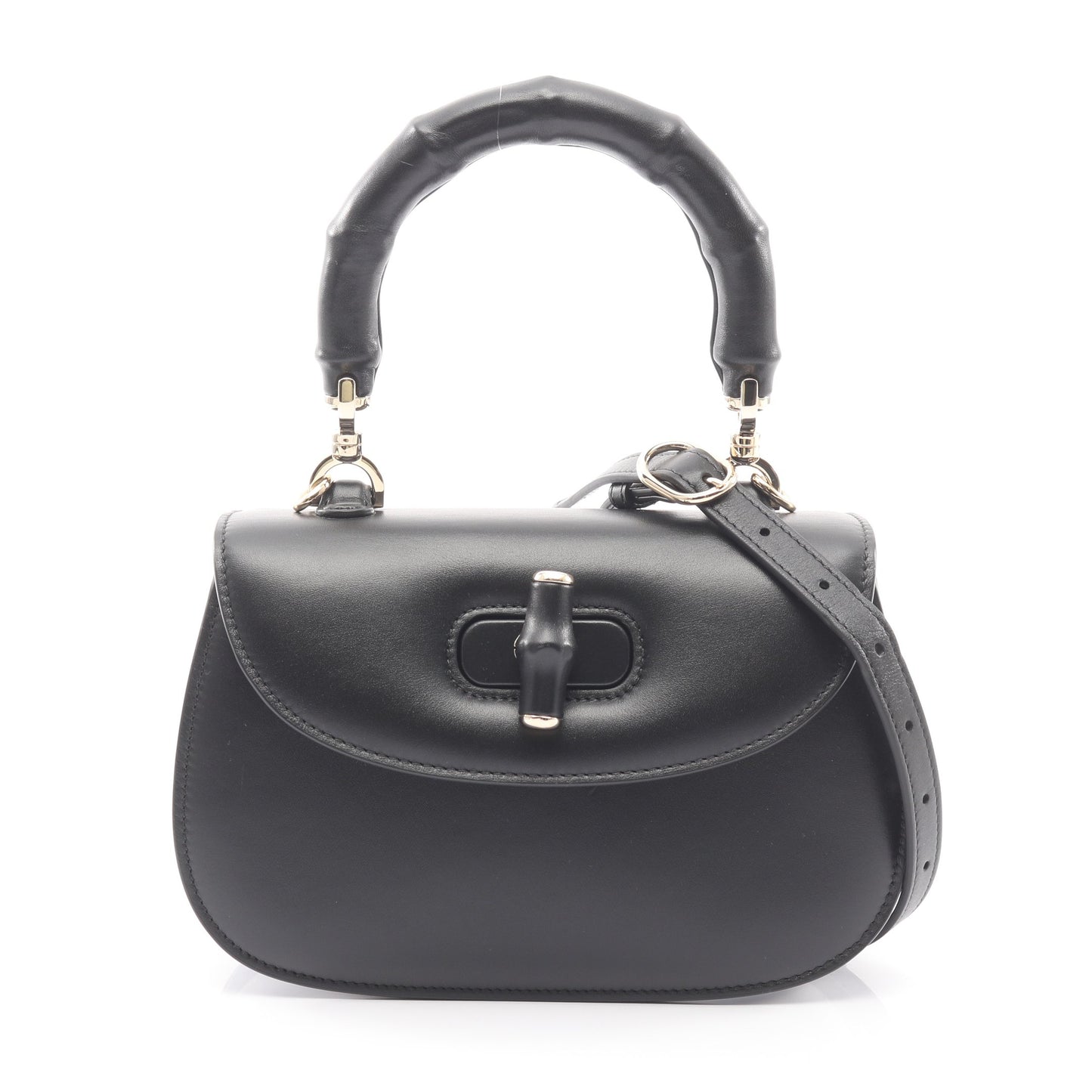 バンブー 1947 スモール 2WAY ハンドバッグ レザー ブラック グッチ バッグ GUCCI