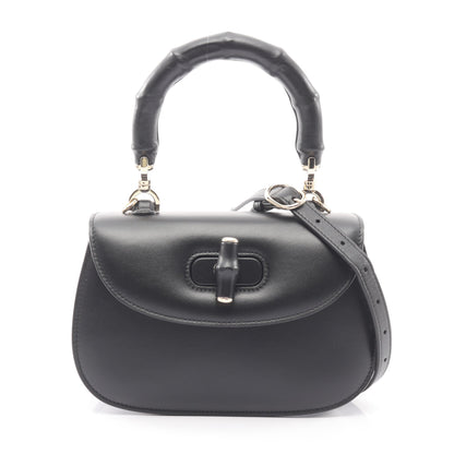 バンブー 1947 スモール 2WAY ハンドバッグ レザー ブラック グッチ バッグ GUCCI