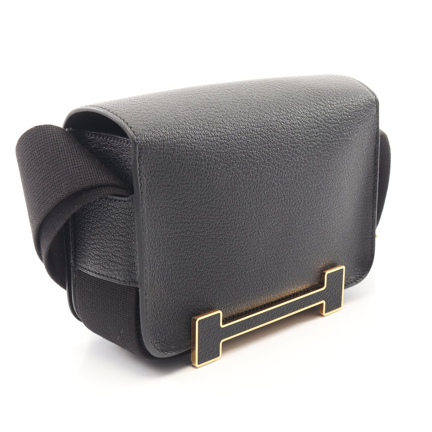 ゲタ ショルダーバッグ シェーブル ブラック ゴールド金具 K刻印 エルメス バッグ HERMES