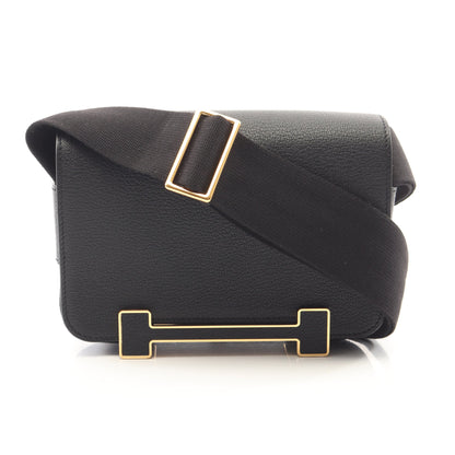 ゲタ ショルダーバッグ シェーブル ブラック ゴールド金具 K刻印 エルメス バッグ HERMES