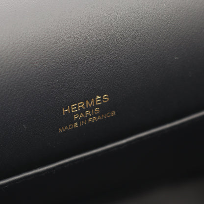 ゲタ ショルダーバッグ シェーブル ブラック ゴールド金具 K刻印 エルメス バッグ HERMES