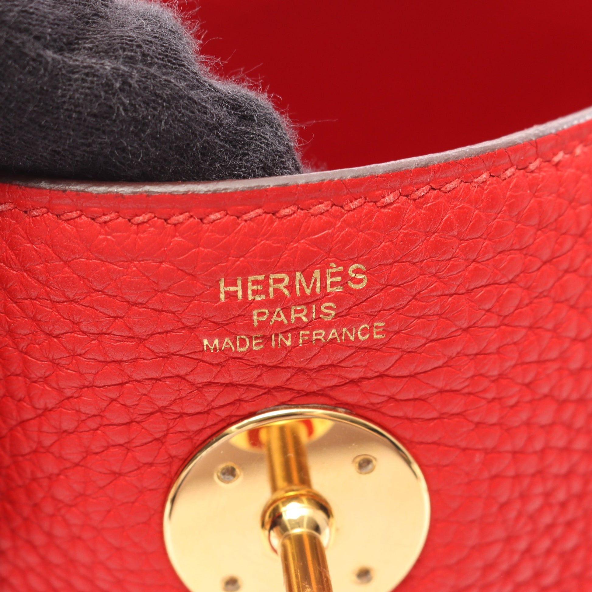 リンディ26 ルージュトマト ショルダーバッグ トリヨンクレマンス レッド ゴールド金具 C刻印 エルメス バッグ HERMES
