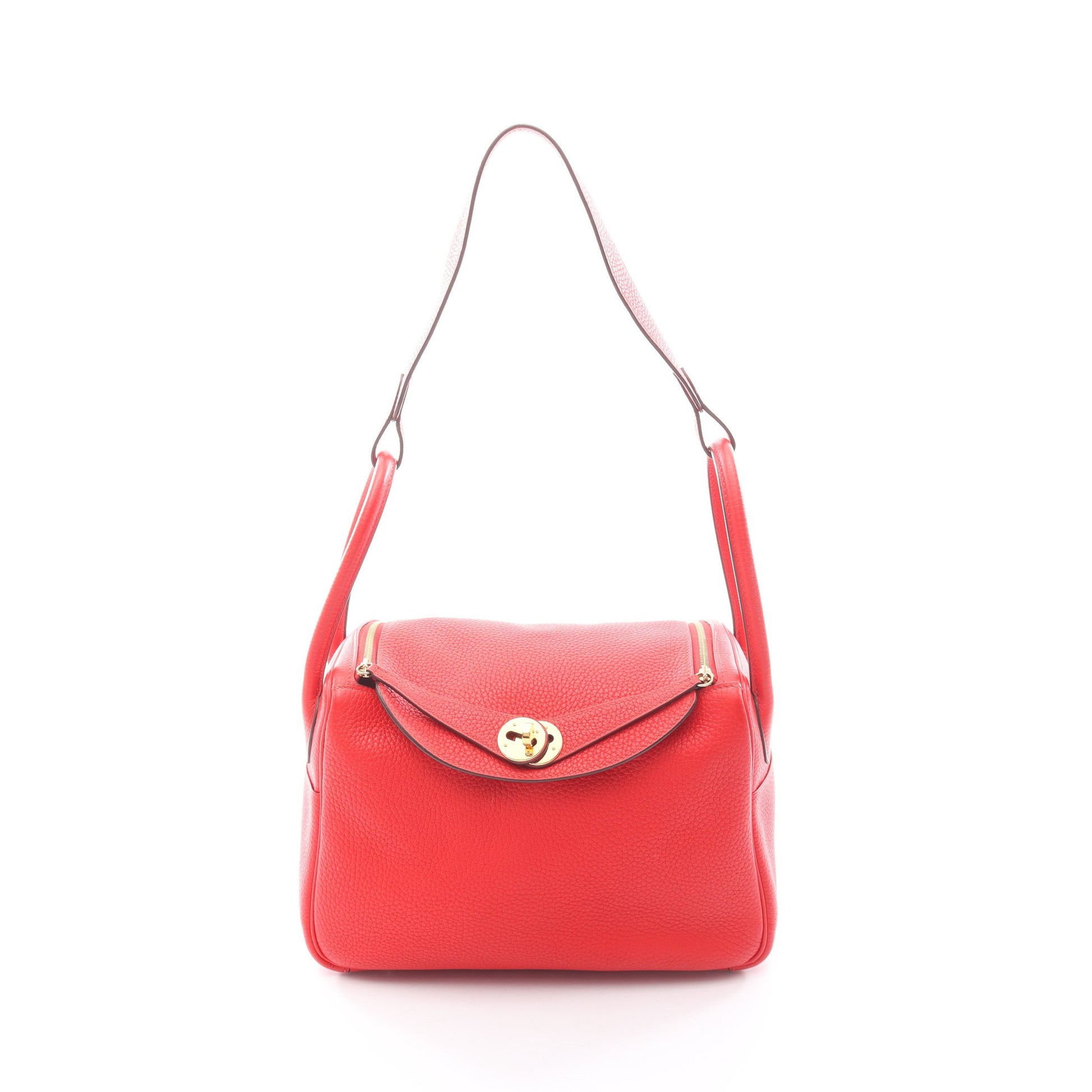 リンディ26 ルージュトマト ショルダーバッグ トリヨンクレマンス レッド ゴールド金具 C刻印 エルメス バッグ HERMES