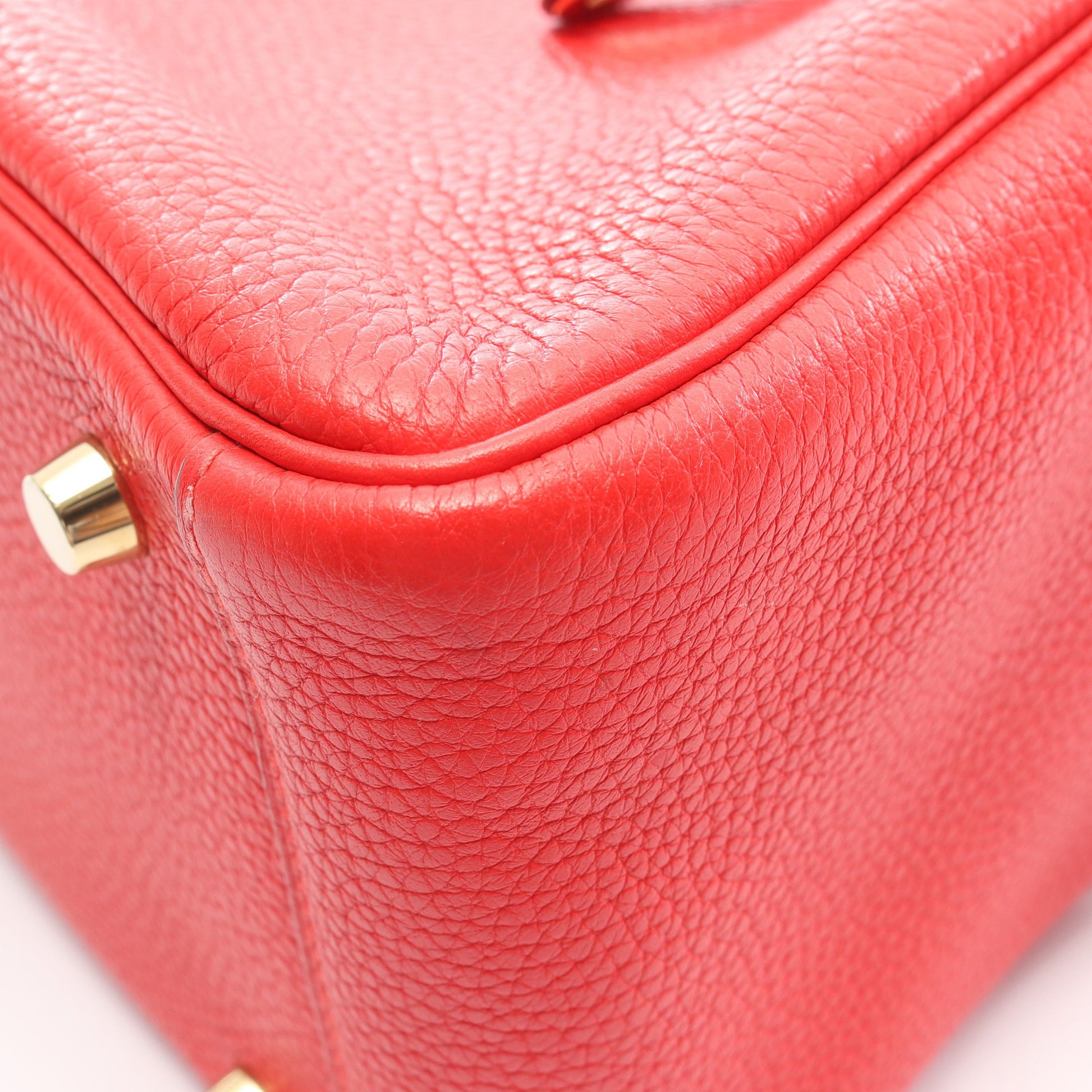 リンディ26 ルージュトマト ショルダーバッグ トリヨンクレマンス レッド ゴールド金具 C刻印 エルメス バッグ HERMES