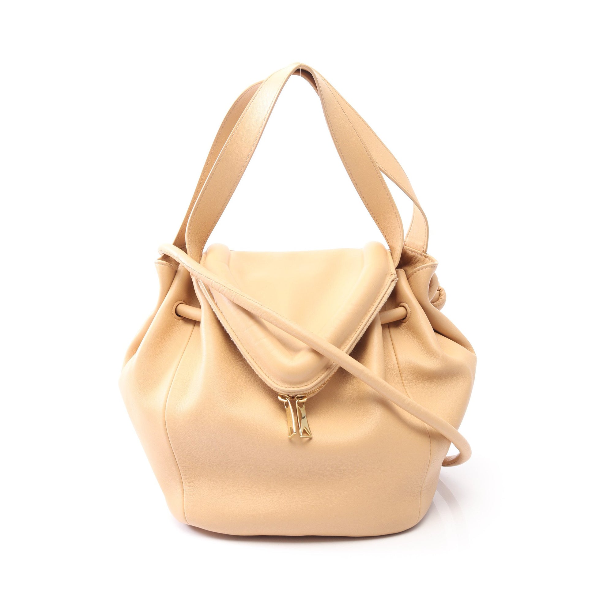 ピーク 2WAY ショルダーバッグ レザー ベージュ ボッテガヴェネタ バッグ BOTTEGA VENETA