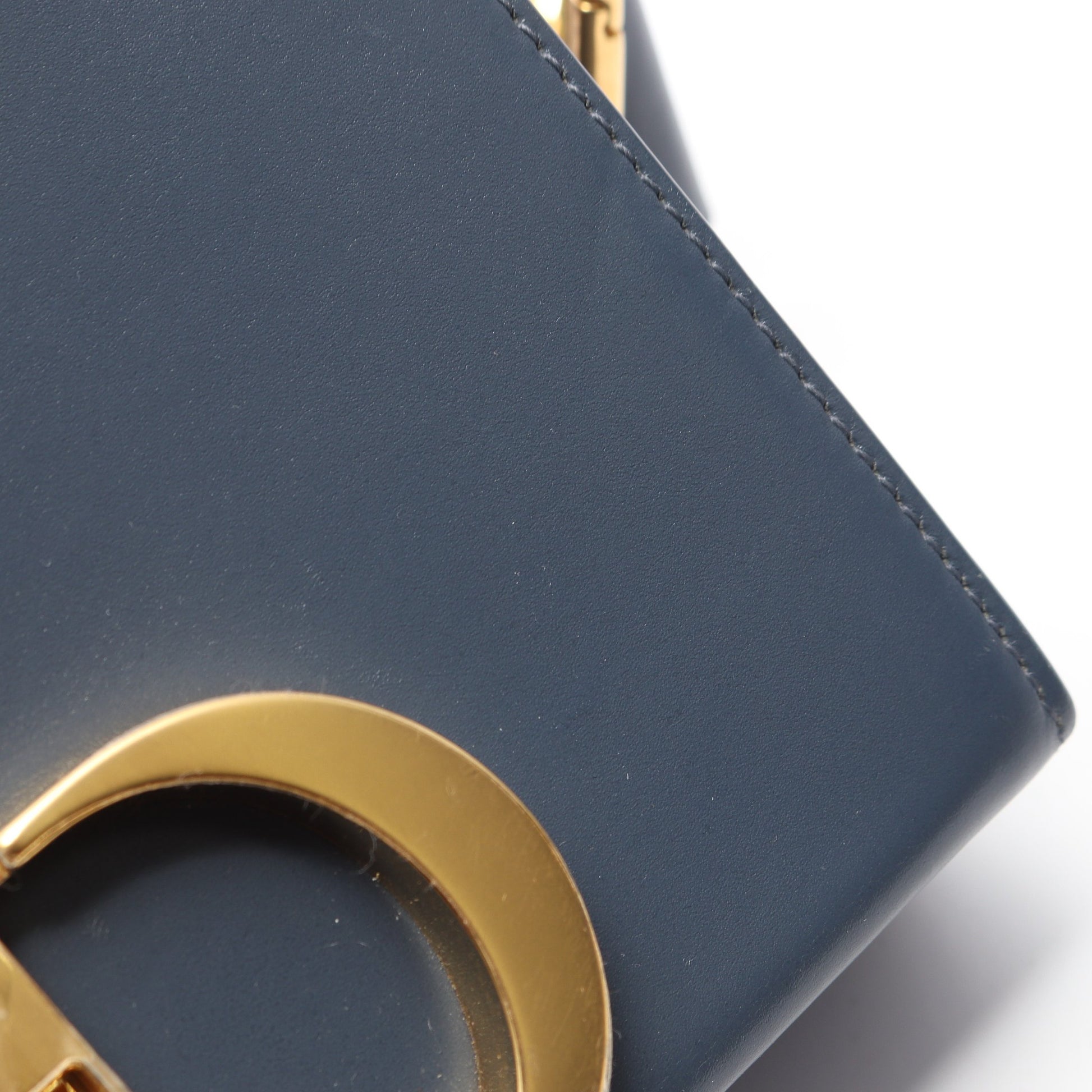 30 MONTAIGNE モンテーニュ ボックス ショルダーバッグ レザー ブルーグレー クリスチャンディオール バッグ Christian Dior