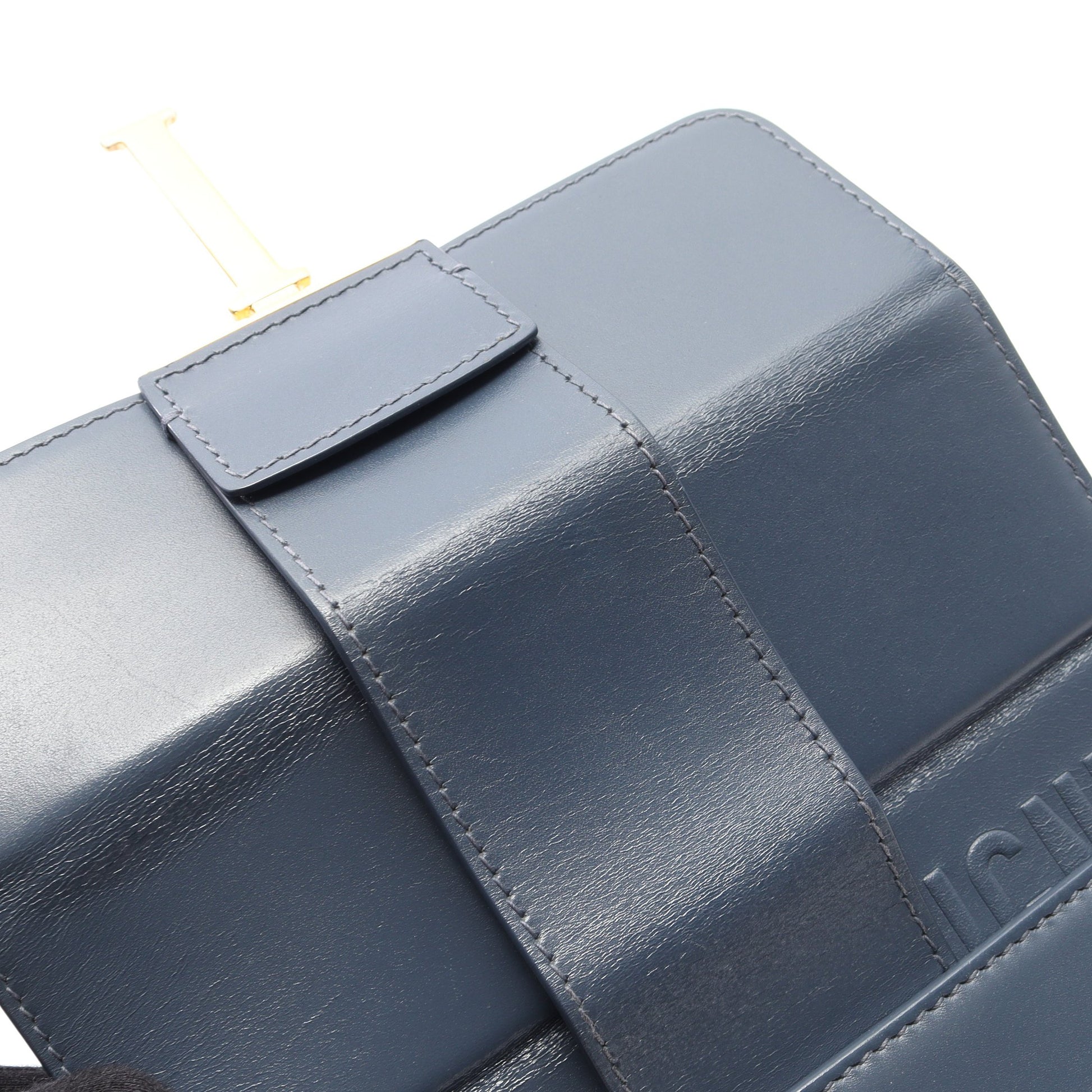 30 MONTAIGNE モンテーニュ ボックス ショルダーバッグ レザー ブルーグレー クリスチャンディオール バッグ Christian Dior