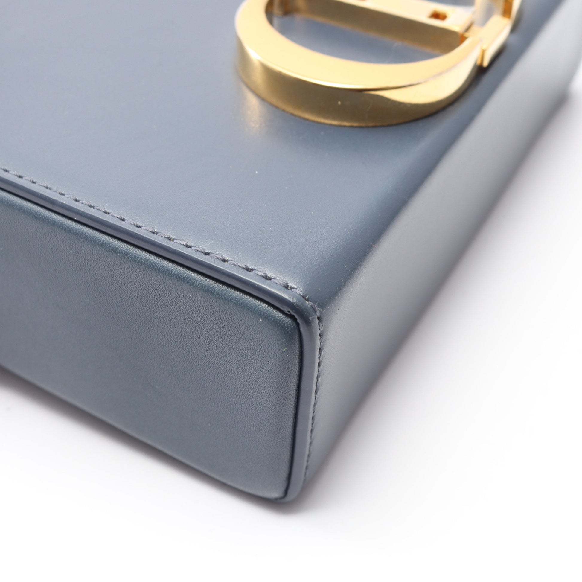 30 MONTAIGNE モンテーニュ ボックス ショルダーバッグ レザー ブルーグレー クリスチャンディオール バッグ Christian Dior