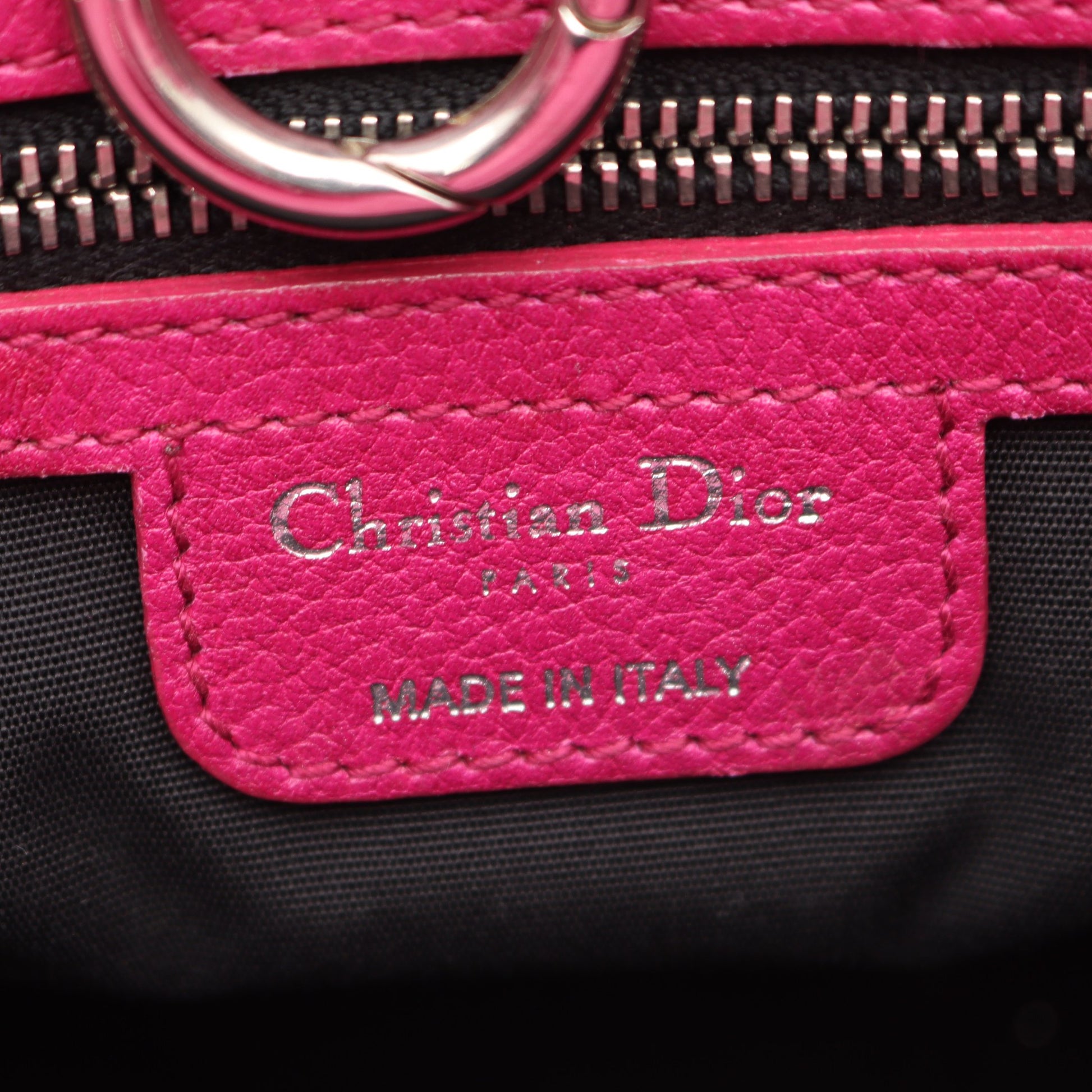 Dチャーム ハンドバッグ レザー ピンクパープル クリスチャンディオール バッグ Christian Dior