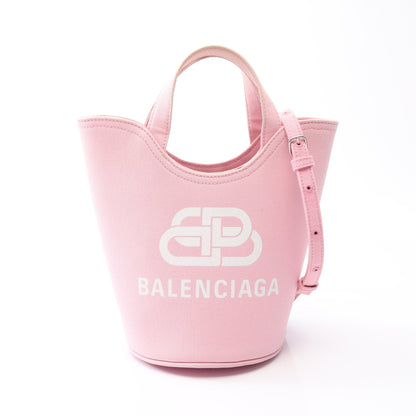 Wave XS 2WAY ハンドバッグ キャンバス ピンク バレンシアガ バッグ BALENCIAGA