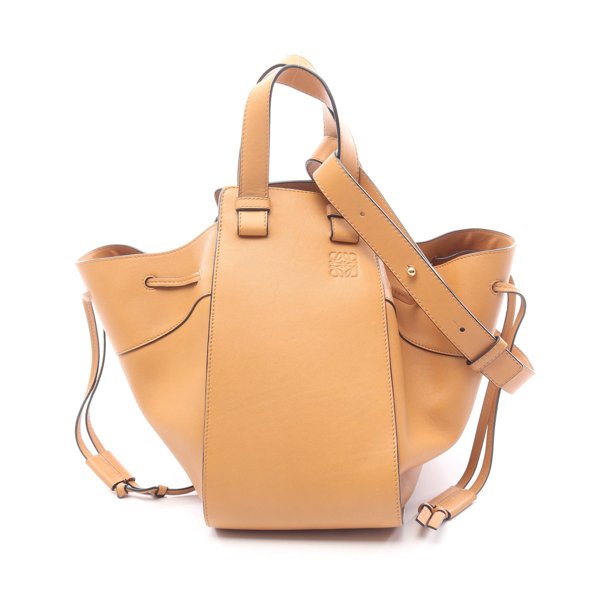ハンモック ミディアム 2WAY ハンドバッグ レザー ライトブラウン ロエベ バッグ LOEWE