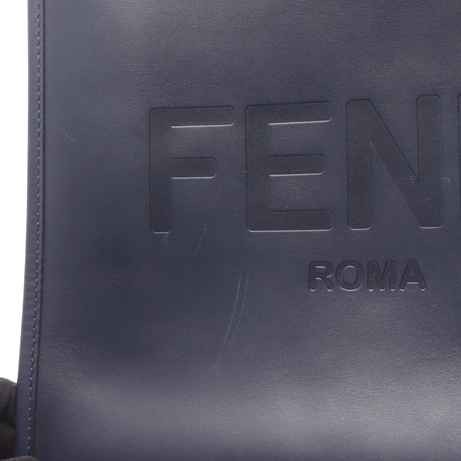 SHOPPING BAG ショルダーバッグ トートバッグ レザー ネイビー フェンディ バッグ FENDI