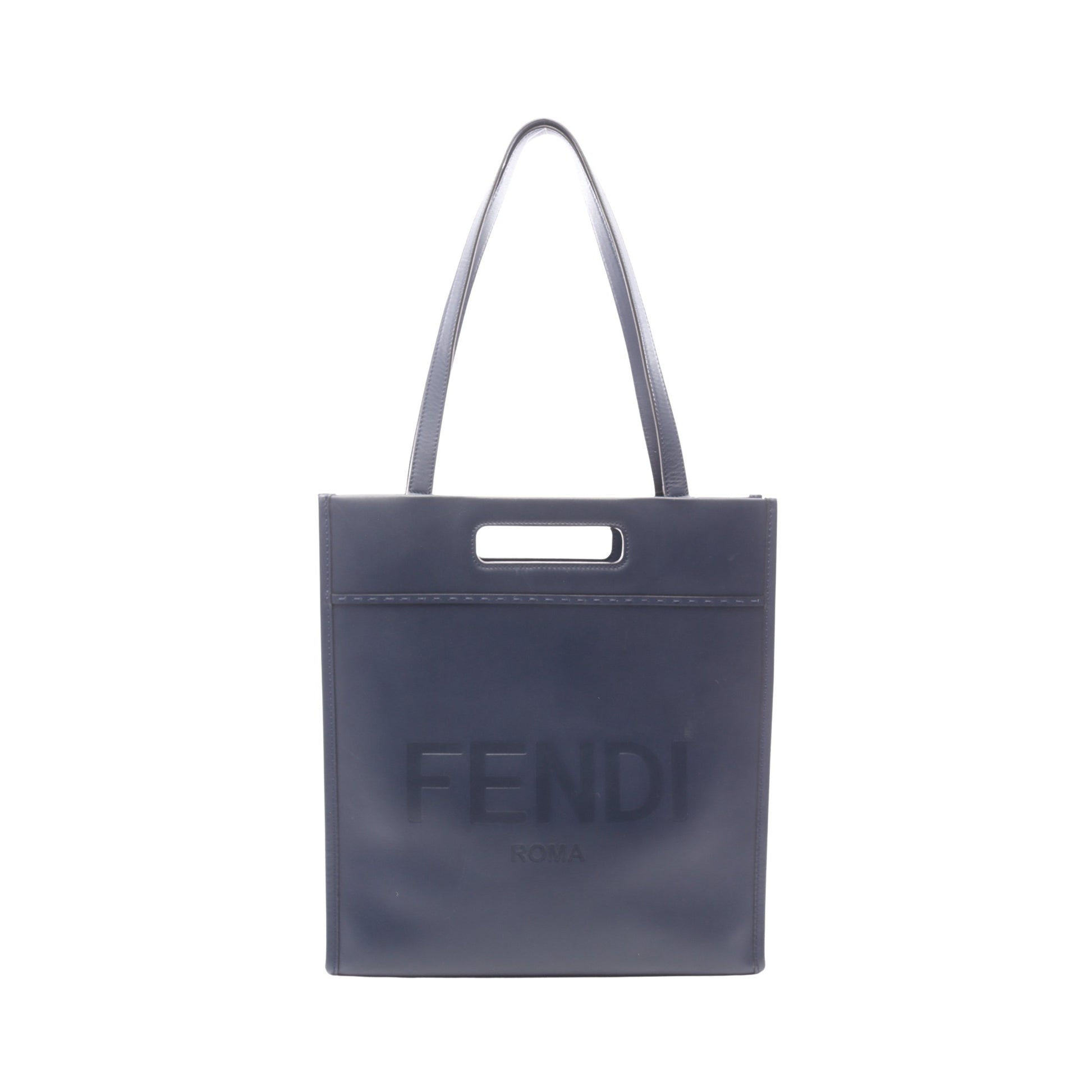 SHOPPING BAG ショルダーバッグ トートバッグ レザー ネイビー フェンディ バッグ FENDI