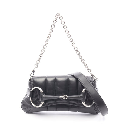 ホースビット スモール 2WAY チェーンハンドバッグ レザー ブラック グッチ バッグ GUCCI